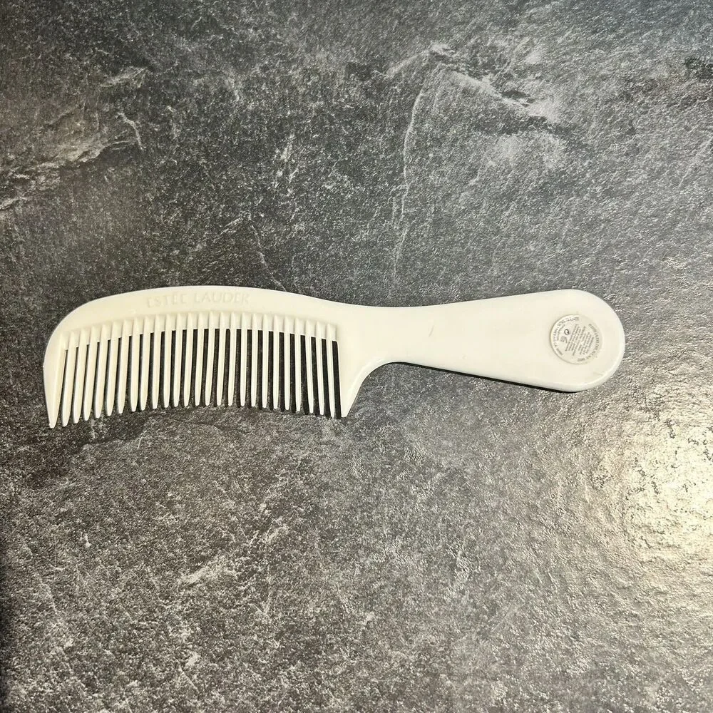 NEW Vintage Estee Lauder Small White‎ Travel Purse Curved Comb 6.5”